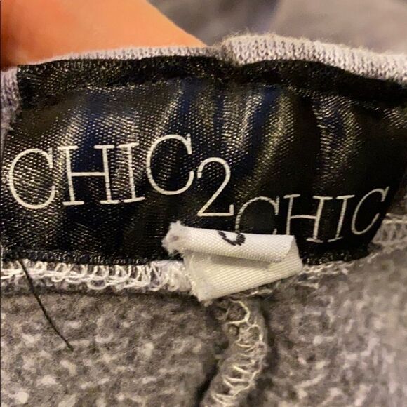 Chic2Chic Grey Faded Smiley Face Tie Sweatpants - Picture 6 of 6